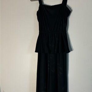 Vintage Black peplum Jumpsuit